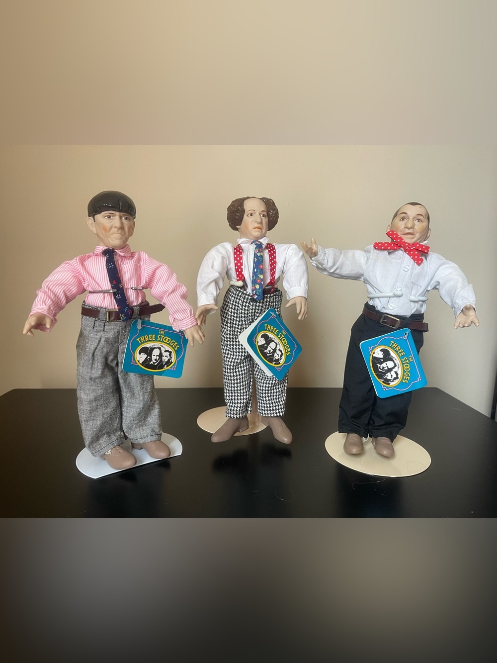 1991 Set of Three Stooges Dolls from Norman Maurer Productions